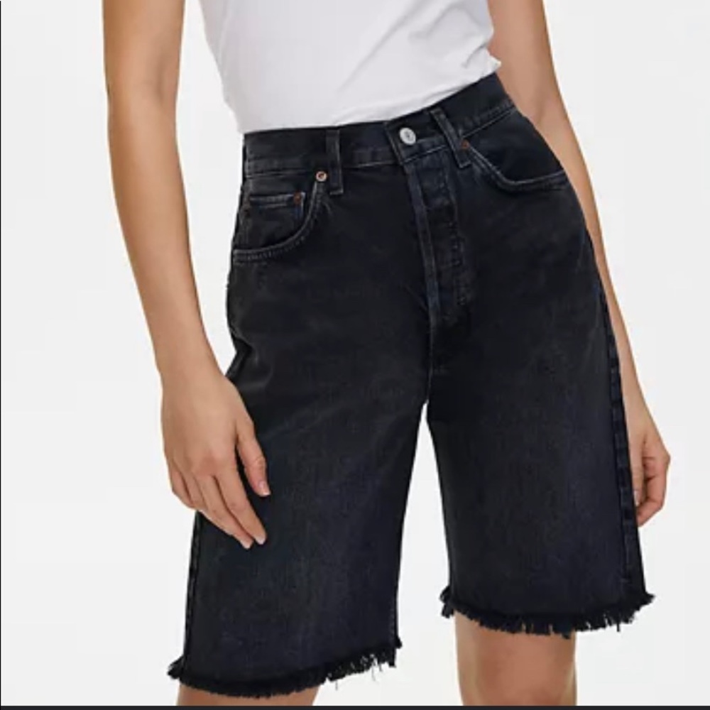 Agolde Black High-Rise Denim Jean Shorts